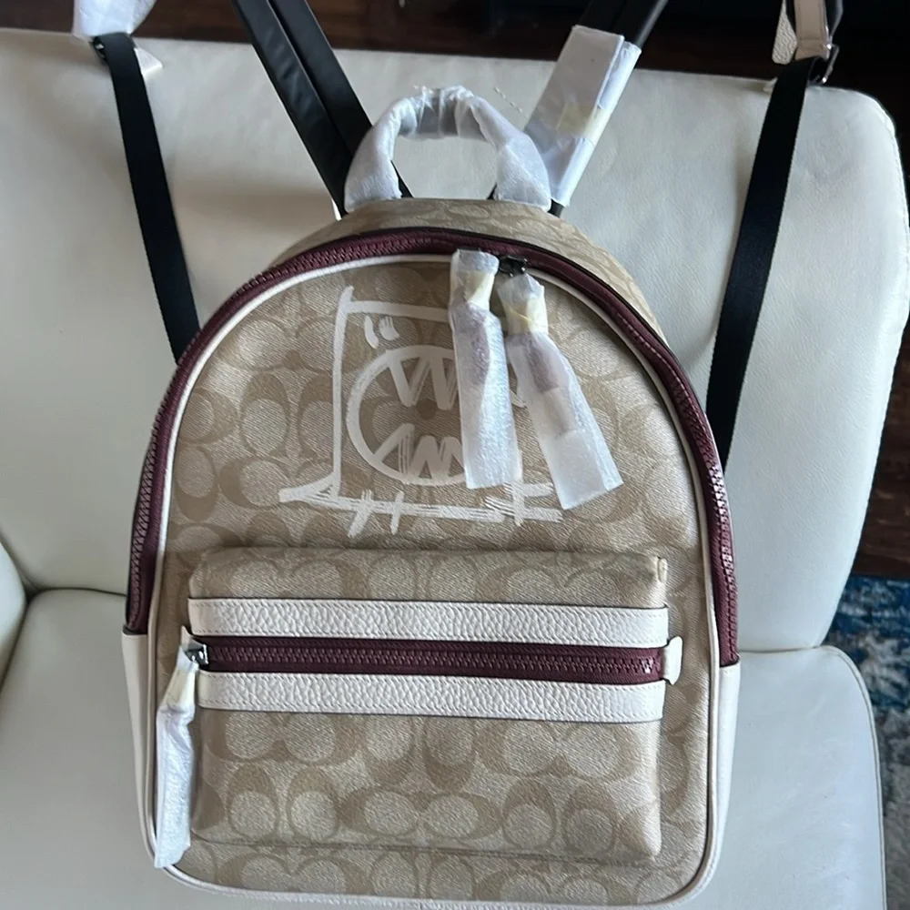 Coach Rexy Charlie Backpack In Signature Canvas With Rexy By Guang Yu NWT